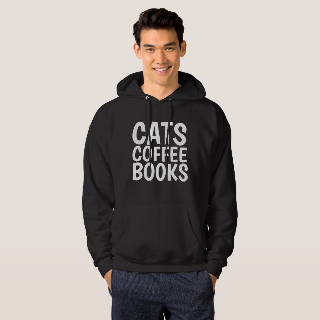 CATS COFFEE BOKAR lustiga T-shirts & hoodies Sweatshirt (Hel framsida)