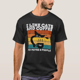 Cats Coffee och Kanske 3 People lustiga citat T Shirt