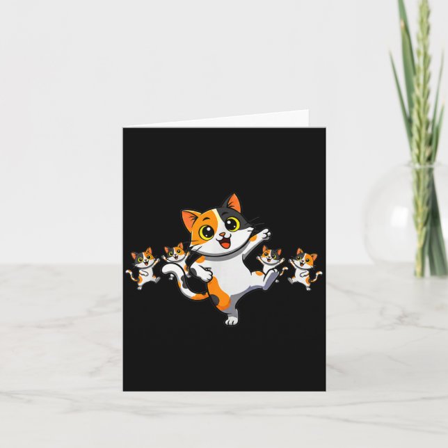 Cats Dancing Funny Cat Lover For Women Kitty Graph Kort (Framsida)