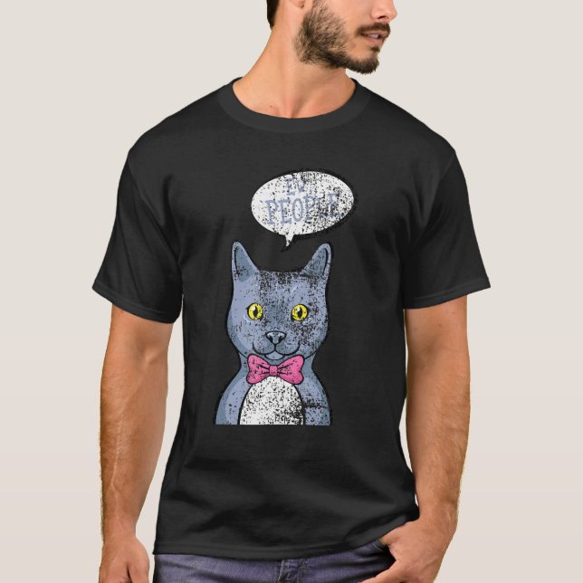 Cats Ew People Introvert Cat Owner Sarcastic T Shirt (Framsida)