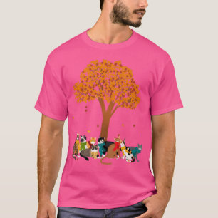 Cats Fall Autumn Löv Träd Älskare säsong Fläkt Cal T Shirt
