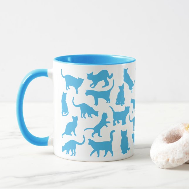 Cats Färg Baby blue Mugg (Med munk)