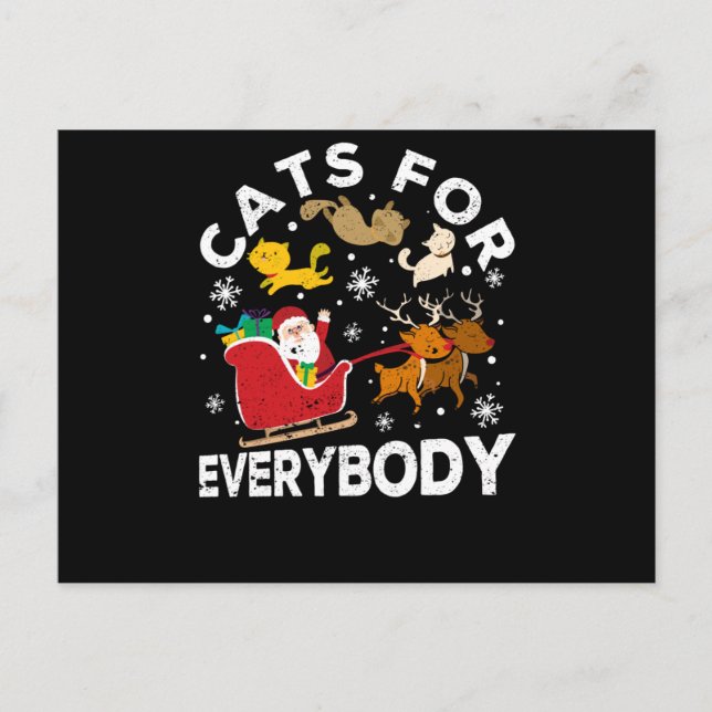 Cats for all Merry Christmas Cat Christmas Vykort (Framsida)