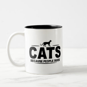 CATS - för att folk suger Två-Tonad Mugg