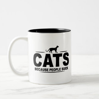 CATS - för att folk suger Två-Tonad Mugg