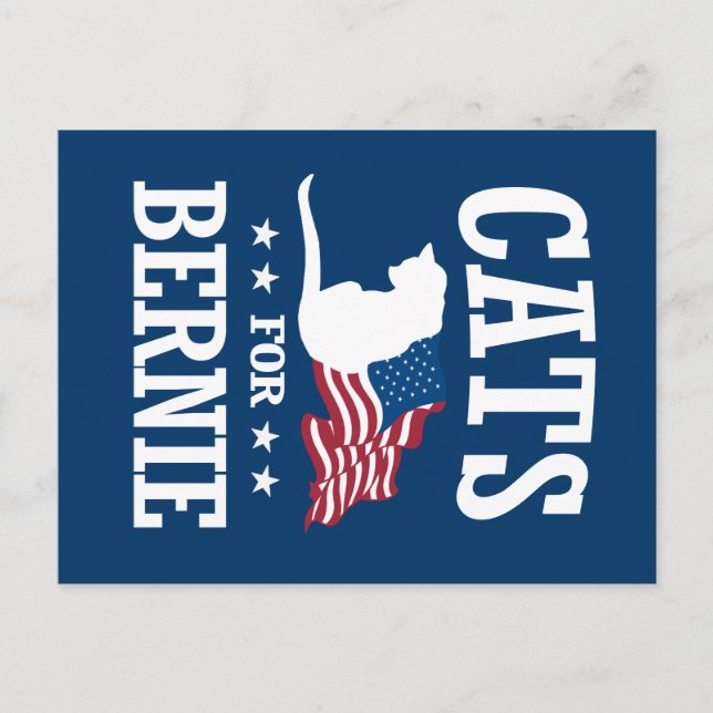 CATS FOR BERNIE SANDERS VYKORT (Framsida)