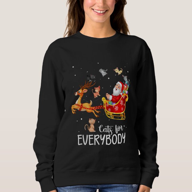 Cats For Everybody Cat Christmas Pajama Family Par T Shirt (Framsida)
