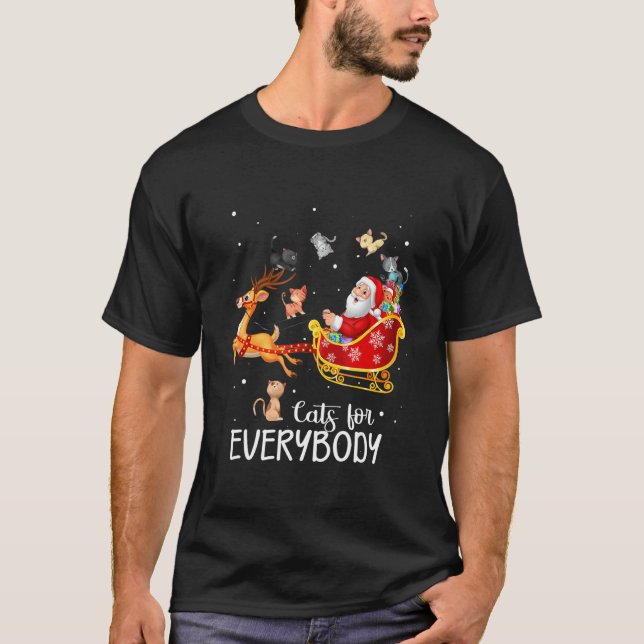 Cats For Everybody Cat Christmas Pajama Family Par T Shirt (Framsida)