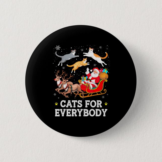 Cats For Everybody Christmas Cat Funny Xmas Women  Knapp (Framsida)