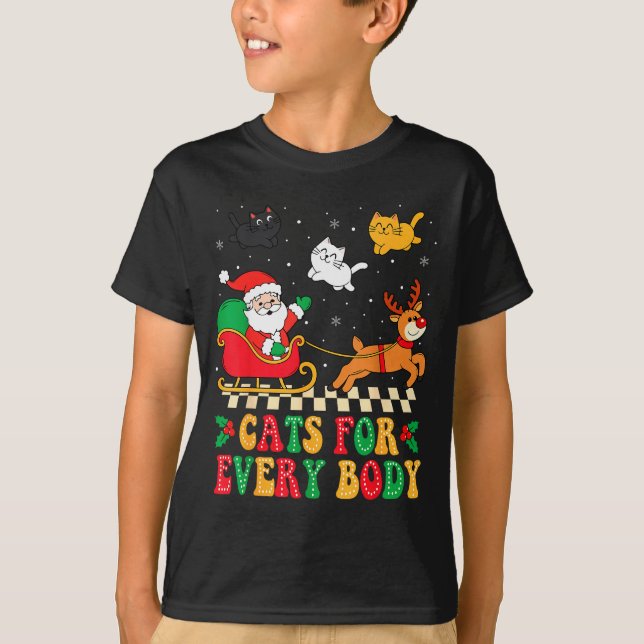 Cats For Everybody Christmas Cat Funny Xmas Women  T Shirt (Framsida)