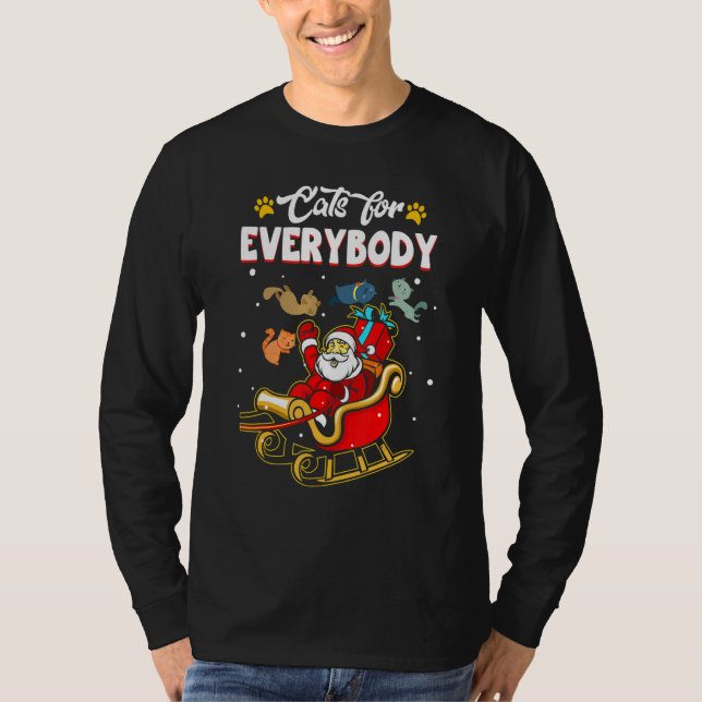 Cats For Everybody Christmas Ugly Sweater Matching T Shirt (Framsida)