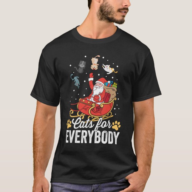 Cats For Everybody Santa Kitties Merry T Shirt (Framsida)