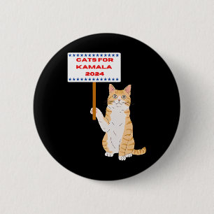 Cats For Kamala Harris President 2024 Usa Knapp