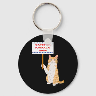 Cats For Kamala Harris President 2024 Usa Nyckelring
