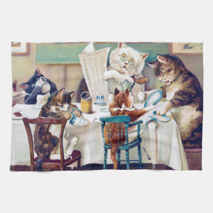 Cats frukost, Louis Wain Kökshandduk