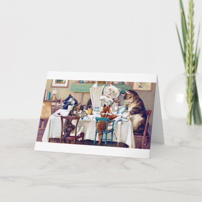 Cats frukost Time, Louis Wain Kort (Framsida)