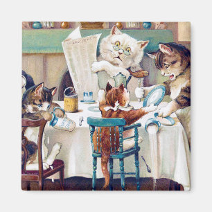 Cats frukost Time, Louis Wain Magnet