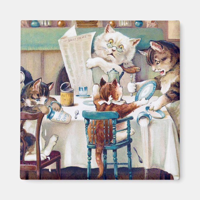 Cats frukost Time, Louis Wain Magnet (Framsidan)