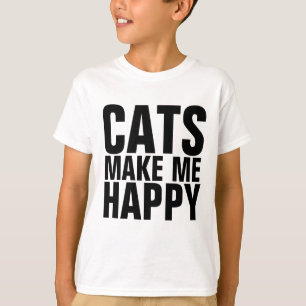 CATS GÖR MIG LYCKLIG. CATS GÖR MYCKET T-shirts för