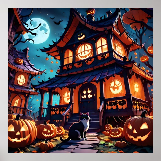 Cats Haunted Roligt House Poster (Framsidan)