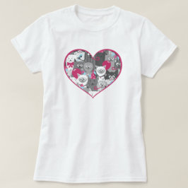 Cats Heart Kärlek T-Shirt