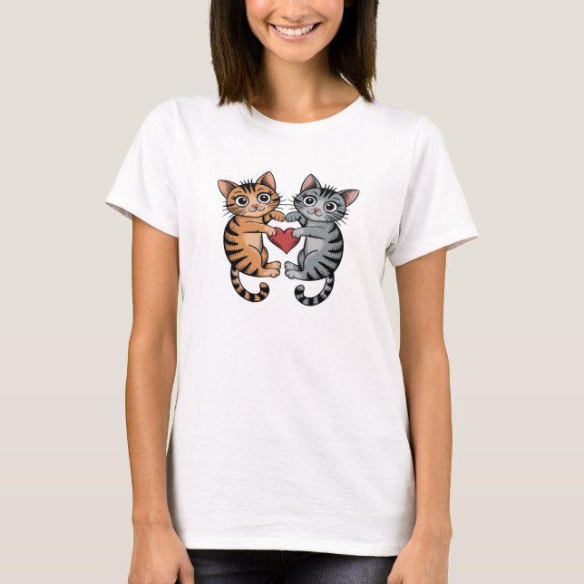 Cats Heart T Shirt (Framsida)