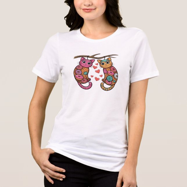 Cats Hearts T Shirt (Framsida)