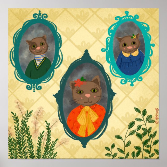 Cats hemkontor Porträtt Gallery Poster (Framsidan)