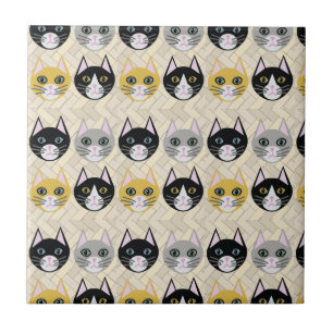 Cats Herringbone Beige Kakelplatta