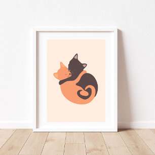 Cats Hugger Poster