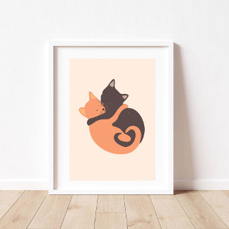 Cats Hugger Poster