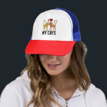 Cats: I Love My Cats Keps<br><div class="desc">I Love My Cats, cute and cuddly.</div>