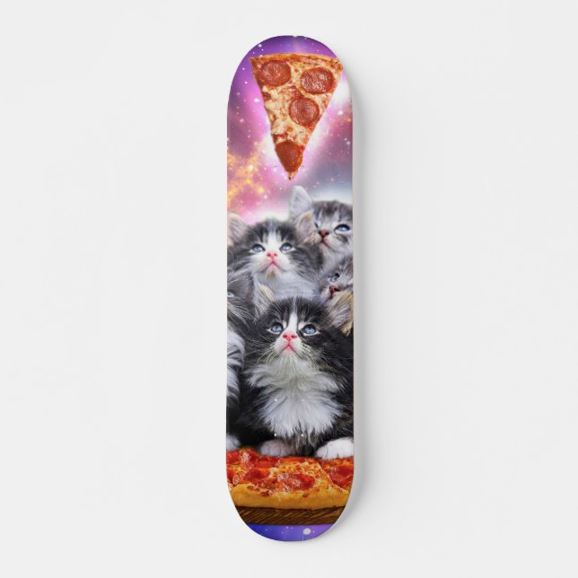 Cats Illuminatis och pizza Mini Skateboard Bräda 18,5 Cm (Framsida)