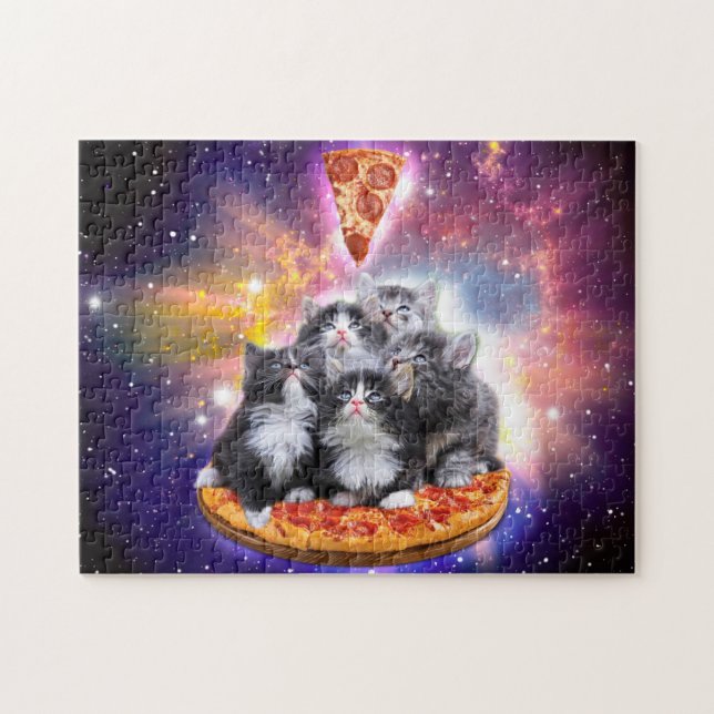 Cats Illuminatis och pizza Pussel (Horisontell)