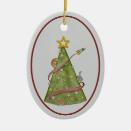 Cats in a Christmas Tree Ornament