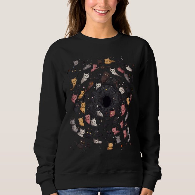 Cats in Black Hole  Cat  Cat Mom Cat Dad Men Women T Shirt (Framsida)