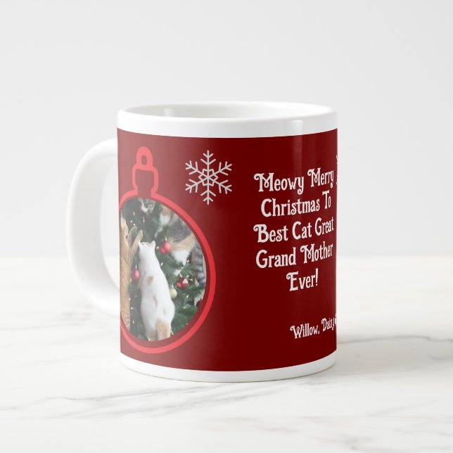 Cats In Christmas Tree Customize Specialty Mug Jumbo Mugg (Framsida vänster)