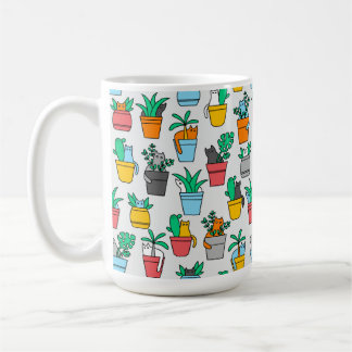 Cats in the flowerpots kaffemugg