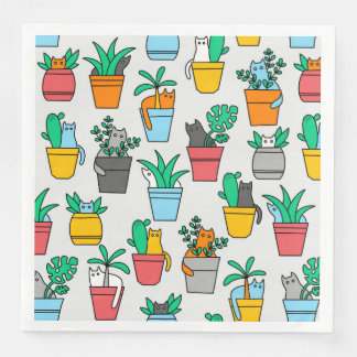Cats in the flowerpots pappersservett