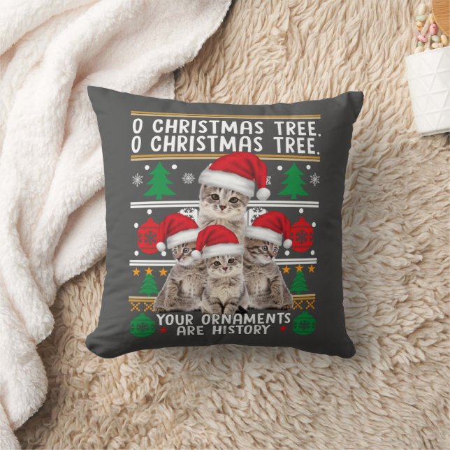 Cats jul Shirt Funny Ornaments Pajama Family Kudde (Filt)