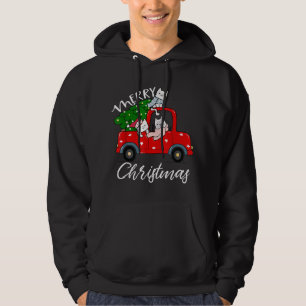 Cats julafton Shirt Träd på Red Lastbil Cat jul tr Hoodie