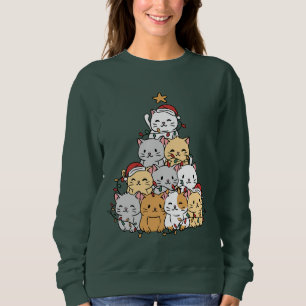 Cats Julafton Träd T Shirt