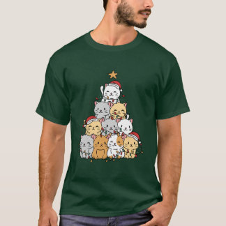 Cats Julafton Träd T Shirt