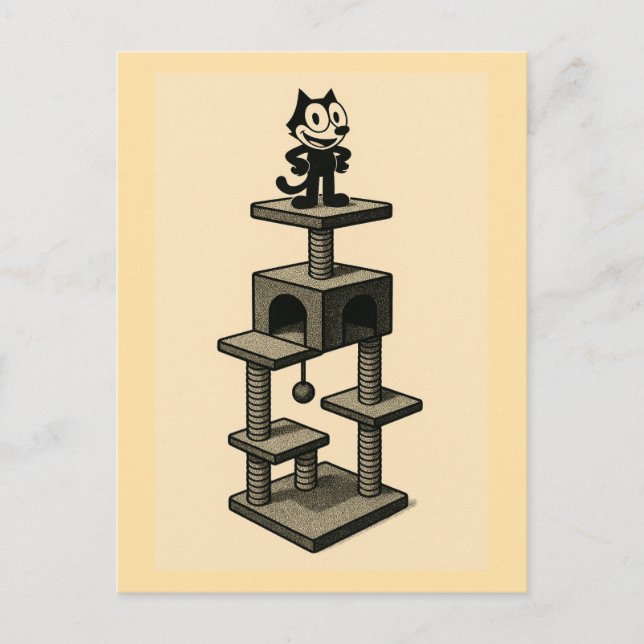 Cats Kärlek Cat Träd Vykort (Framsida)