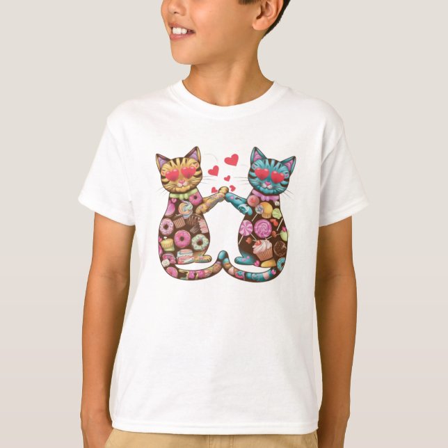 Cats Kärlek T Shirt (Framsida)