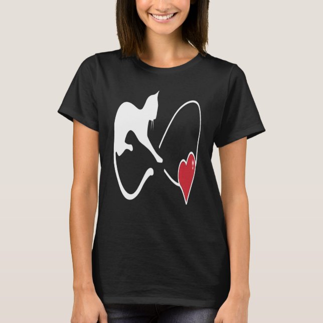 Cats Kärlek T Shirt Funny Gif för Cat Lovers (Framsida)