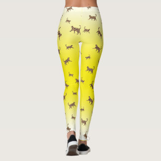 Cats Kattunge leopard skin mönster gult gradiant L Leggings