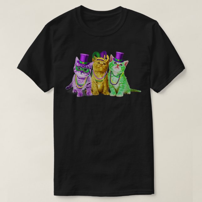 Cats Kitten Kattunge Mardi Gras Festival Party Cat T Shirt (Design framsida)