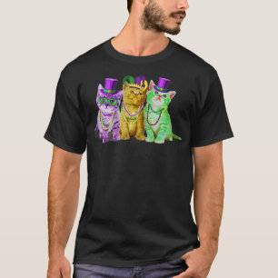 Cats Kitten Kattunge Mardi Gras Festival Party Cat T Shirt