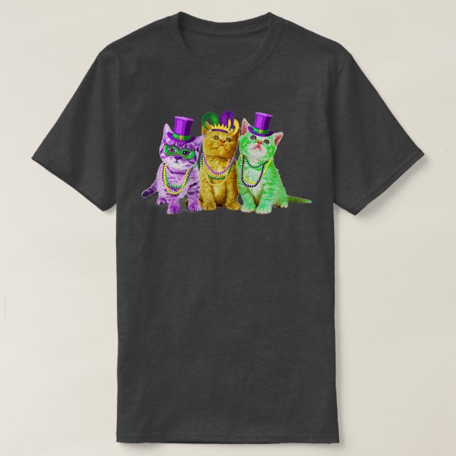Cats Kitten Kattunge Mardi Gras Festival Party Cat T Shirt (Design framsida)